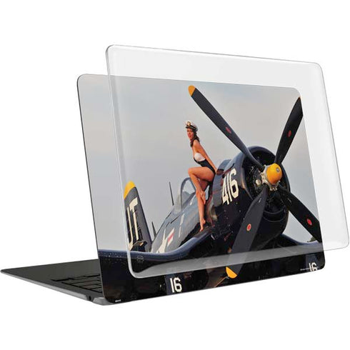 1940s Navy Pin-Up Girl On Corsair Fighter Plane MacBook Air 15in (2023-2025) Case plus Skin